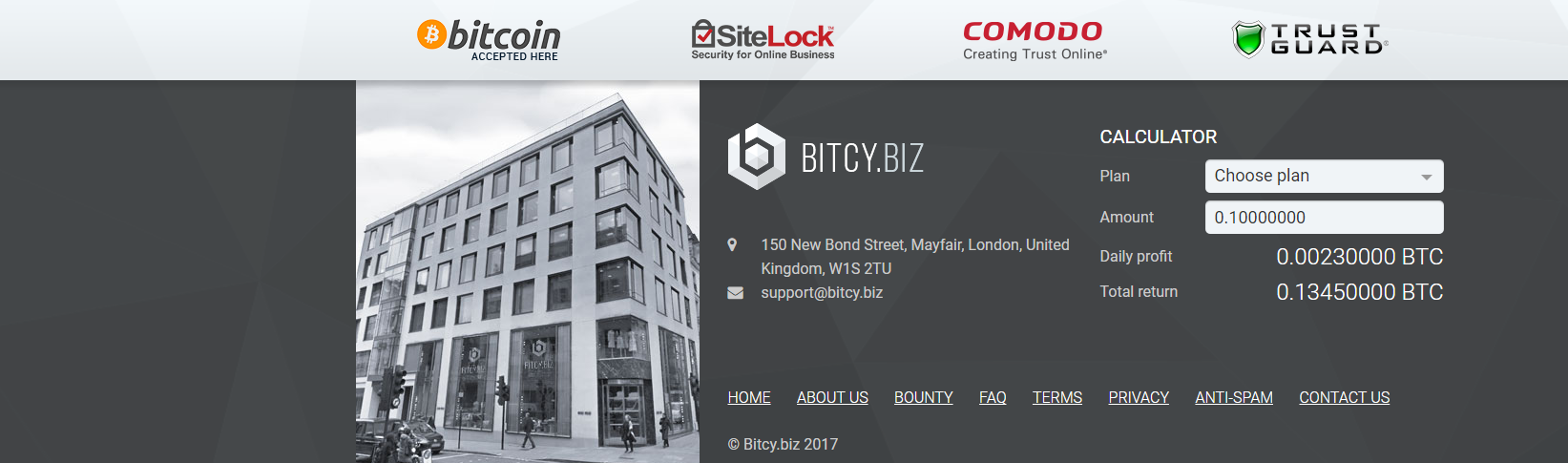 Bitcy.biz - рефбек 10% и отзывы
